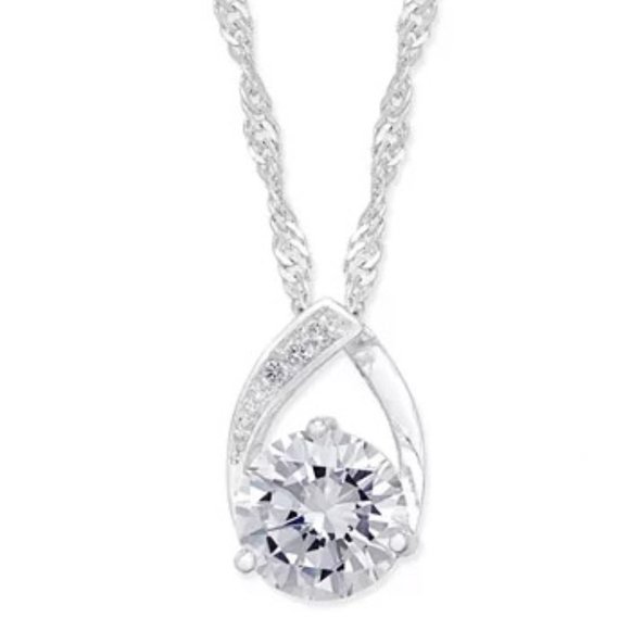 Charter Club Jewelry Charter Club Crystal Pendant Necklace Set In Fine Silver Plate Poshmark